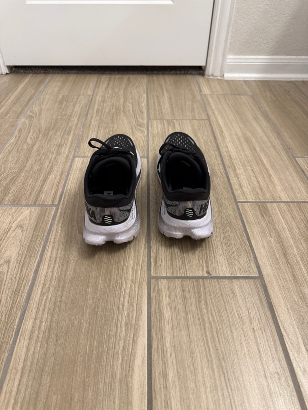 Hoka Black and White Performance Running Shoes - Picture 4 of 5
